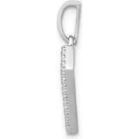 14K White Gold Diamond Shape Pendant with 36 Round Diamonds - 0.108 Carat Total Diamond Weight by Monteluci Fine Jewelry