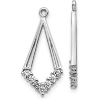 14K White Gold Diamond Shaped Earring Jackets with 14 Round Diamonds - 0.02 Carats Total Diamond Weight by Monteluci Fine Jewelry