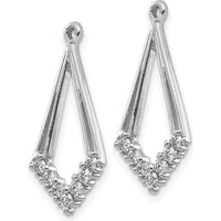 14K White Gold Diamond Shaped Earring Jackets with 14 Round Diamonds - 0.02 Carats Total Diamond Weight by Monteluci Fine Jewelry