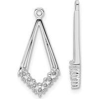 14K White Gold Diamond Shaped Earring Jackets with Round Diamonds - 0.05 Carats Total Weight by Monteluci Fine Jewelry