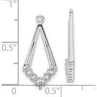14K White Gold Diamond Shaped Earring Jackets with Round Diamonds - 0.05 Carats Total Weight by Monteluci Fine Jewelry