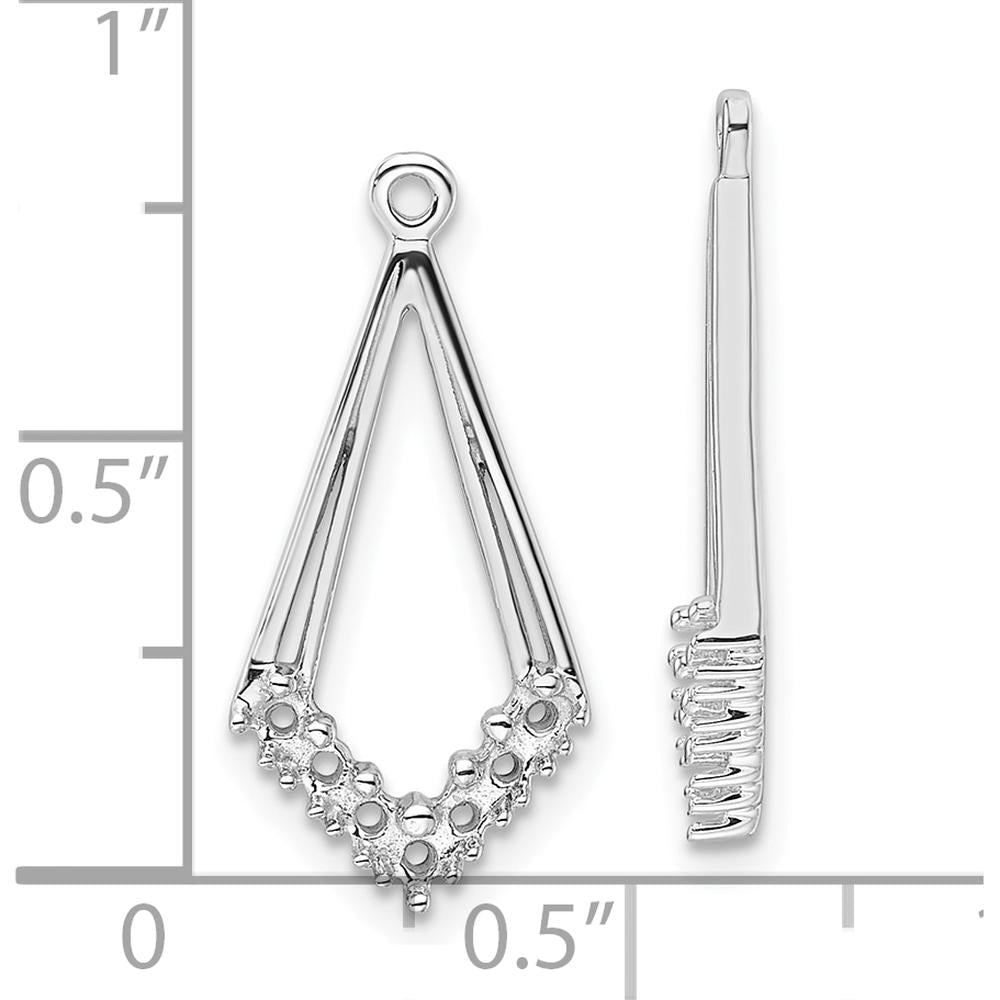 14K White Gold Diamond Shaped Earring Jackets with Round Diamonds - 0.05 Carats Total Weight by Monteluci Fine Jewelry