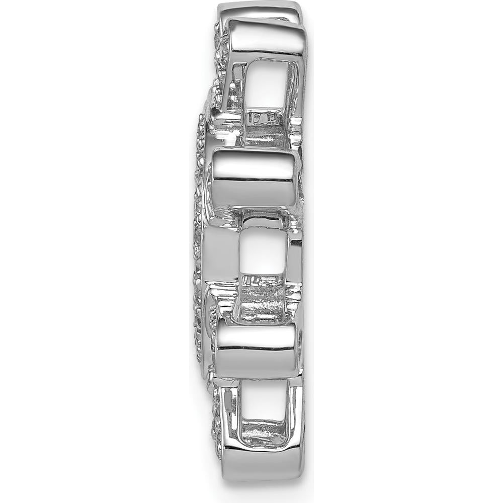 14K White Gold Diamond Ship Wheel Pendant with 1/4 Carat Total Diamond Weight by Monteluci Fine Jewelry