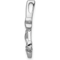 14K White Gold Diamond Shooting Stars Chain Slide Pendant with Round Diamond - 0.01 Carat Total Diamond Weight by Oro Pregiato