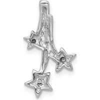 14K White Gold Diamond Shooting Stars Chain Slide Pendant with Round Diamond - 0.01 Carat Total Diamond Weight by Oro Pregiato