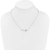 14K White Gold Diamond Sideways Cross Pendant Necklace - 0.47 Carat Total Diamond Weight by Monteluci Fine Jewelry