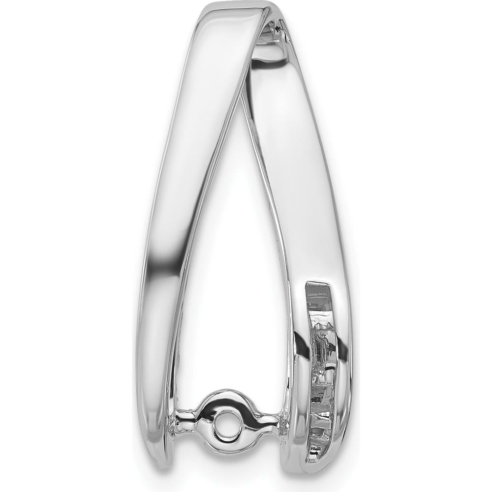 14K White Gold Diamond Slide Mounting with Channel-Set and Peg-Set Diamonds for Omega Chains - Customizable Design by Oro Pregiato
