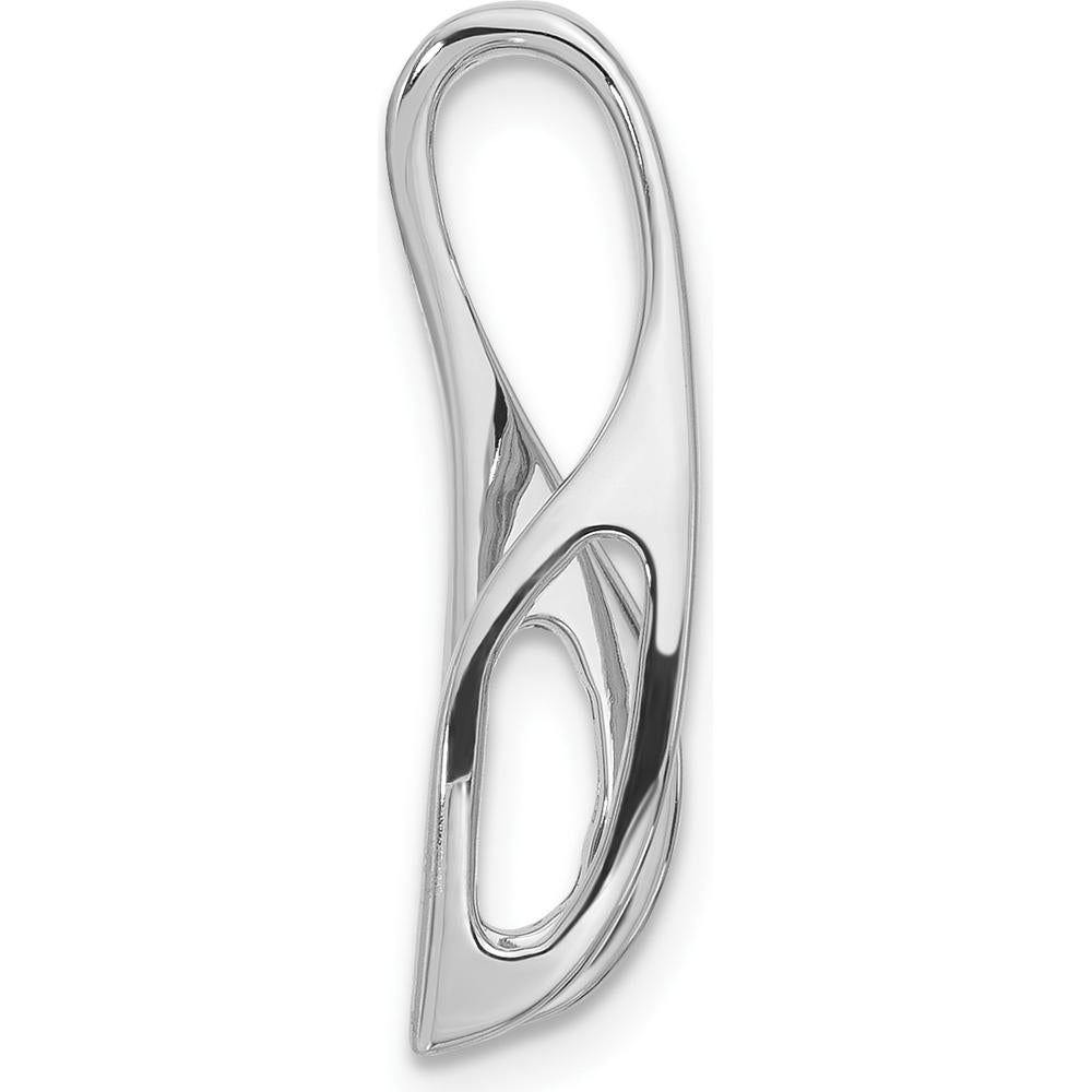 14K White Gold Diamond Slide Mounting with Channel-Set and Peg-Set Diamonds for Omega Chains - Customizable Design by Oro Pregiato