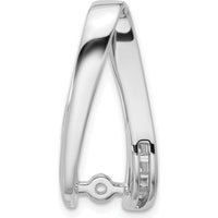 14K White Gold Diamond Slide Pendant Mounting - Fits up to 8mm Omega, Rhodium Plated by Oro Pregiato