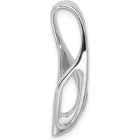 14K White Gold Diamond Slide Pendant Mounting - Fits up to 8mm Omega, Rhodium Plated by Oro Pregiato
