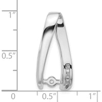 14K White Gold Diamond Slide Pendant Mounting - Fits up to 8mm Omega, Rhodium Plated by Oro Pregiato