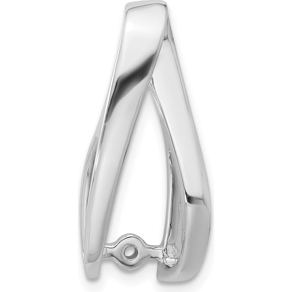 14K White Gold Diamond Slide Pendant Mounting for 6-8mm Omega Chain by Oro Pregiato