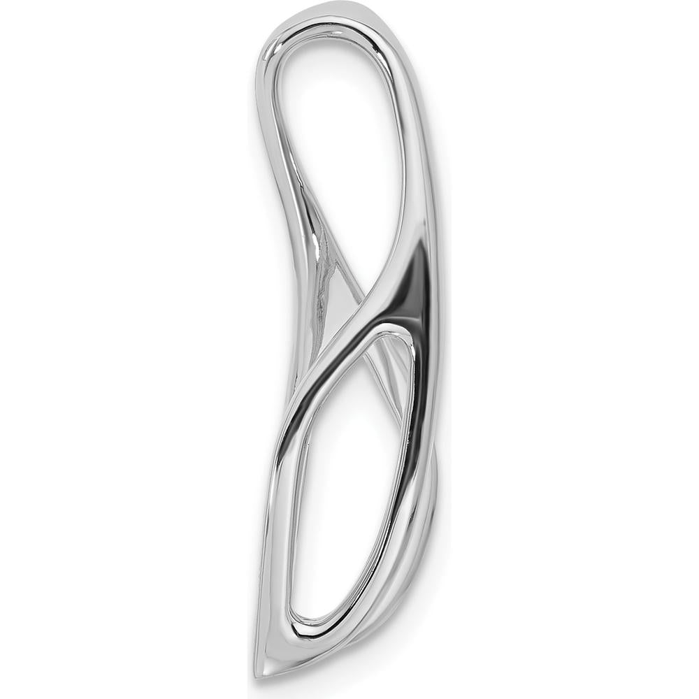 14K White Gold Diamond Slide Pendant Mounting for 6-8mm Omega Chain by Oro Pregiato