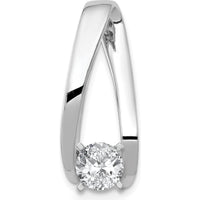 14K White Gold Diamond Slide Pendant Mounting for 6-8mm Omega Chain by Oro Pregiato