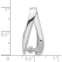 14K White Gold Diamond Slide Pendant Mounting for 6-8mm Omega Chain by Oro Pregiato