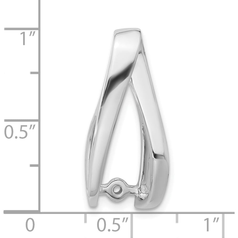 14K White Gold Diamond Slide Pendant Mounting for 6-8mm Omega Chain by Oro Pregiato