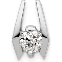 14K White Gold Diamond Slide Pendant with 5.25mm Round Diamond - 0.545 Carat Total Diamond Weight by Monteluci Fine Jewelry