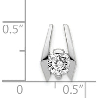 14K White Gold Diamond Slide Pendant with 5.25mm Round Diamond - 0.545 Carat Total Diamond Weight by Monteluci Fine Jewelry
