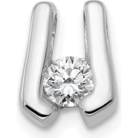 14K White Gold Diamond Slide Pendant with Round Diamond - 0.209 Carat Total Diamond Weight by Monteluci Fine Jewelry