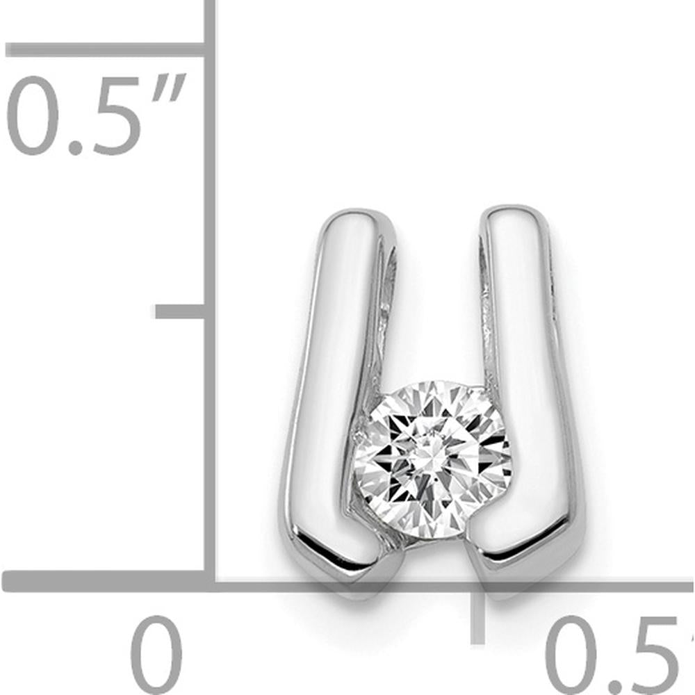 14K White Gold Diamond Slide Pendant with Round Diamond - 0.209 Carat Total Diamond Weight by Monteluci Fine Jewelry