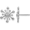 14K White Gold Diamond Snowflake Earrings - 0.16 Carats Total Diamond Weight by Monteluci Fine Jewelry
