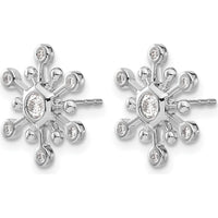 14K White Gold Diamond Snowflake Earrings - 0.16 Carats Total Diamond Weight by Monteluci Fine Jewelry