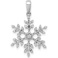 14K White Gold Diamond Snowflake Pendant - 1/6 Carat Total Diamond Weight by Monteluci Fine Jewelry