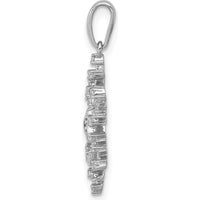 14K White Gold Diamond Snowflake Pendant - 1/6 Carat Total Diamond Weight by Monteluci Fine Jewelry
