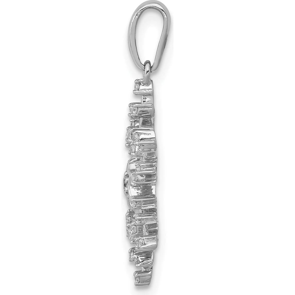 14K White Gold Diamond Snowflake Pendant - 1/6 Carat Total Diamond Weight by Monteluci Fine Jewelry