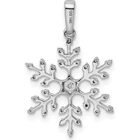 14K White Gold Diamond Snowflake Pendant - 1/6 Carat Total Diamond Weight by Monteluci Fine Jewelry