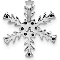 14K White Gold Diamond Snowflake Pendant Charm - 0.01 Carat Total Diamond Weight by Monteluci Fine Jewelry