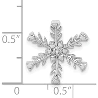 14K White Gold Diamond Snowflake Pendant Charm - 0.01 Carat Total Diamond Weight by Monteluci Fine Jewelry