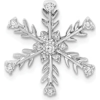 14K White Gold Diamond Snowflake Pendant with 1/6 Carat Total Diamond Weight by Monteluci Fine Jewelry