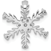 14K White Gold Diamond Snowflake Pendant with 1/6 Carat Total Diamond Weight by Monteluci Fine Jewelry