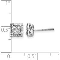 14K White Gold Diamond Square Cluster Screw Back Post Earrings - 0.36 Carat Total Diamond Weight by Monteluci Fine Jewelry
