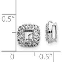 14K White Gold Diamond Square Earring Jackets with Round Diamond Cluster - 0.003 Carats Total Diamond Weight by Monteluci Fine Jewelry