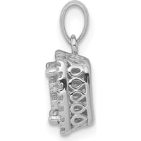 14K White Gold Diamond Square Halo Cluster Pendant - 1/2 Carat Total Diamond Weight by Monteluci Fine Jewelry