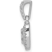 14K White Gold Diamond Square Halo Cluster Pendant - 1/3 Carat Total Diamond Weight by Monteluci Fine Jewelry
