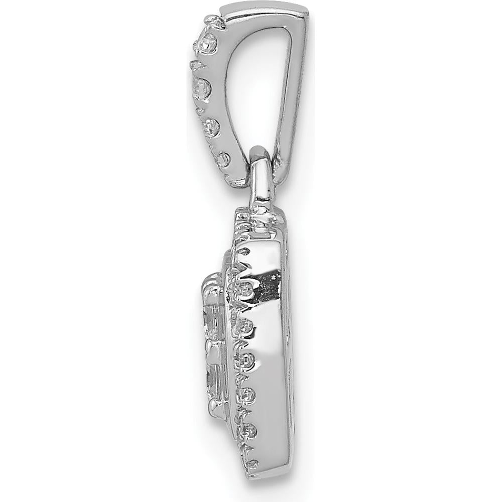 14K White Gold Diamond Square Halo Cluster Pendant - 1/3 Carat Total Diamond Weight by Monteluci Fine Jewelry