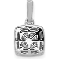 14K White Gold Diamond Square Halo Cluster Pendant - 1/3 Carat Total Diamond Weight by Monteluci Fine Jewelry