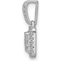 14K White Gold Diamond Square Halo Cluster Pendant with Natural Diamonds - 1/4 Carat Total Diamond Weight by Monteluci Fine Jewelry