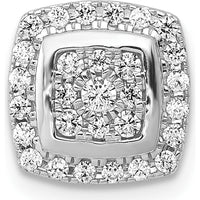 14K White Gold Diamond Square Halo Cluster Pendant with Natural Round Diamonds - 0.06 Carat Total Diamond Weight by Monteluci Fine Jewelry