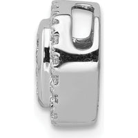 14K White Gold Diamond Square Halo Cluster Pendant with Natural Round Diamonds - 0.06 Carat Total Diamond Weight by Monteluci Fine Jewelry