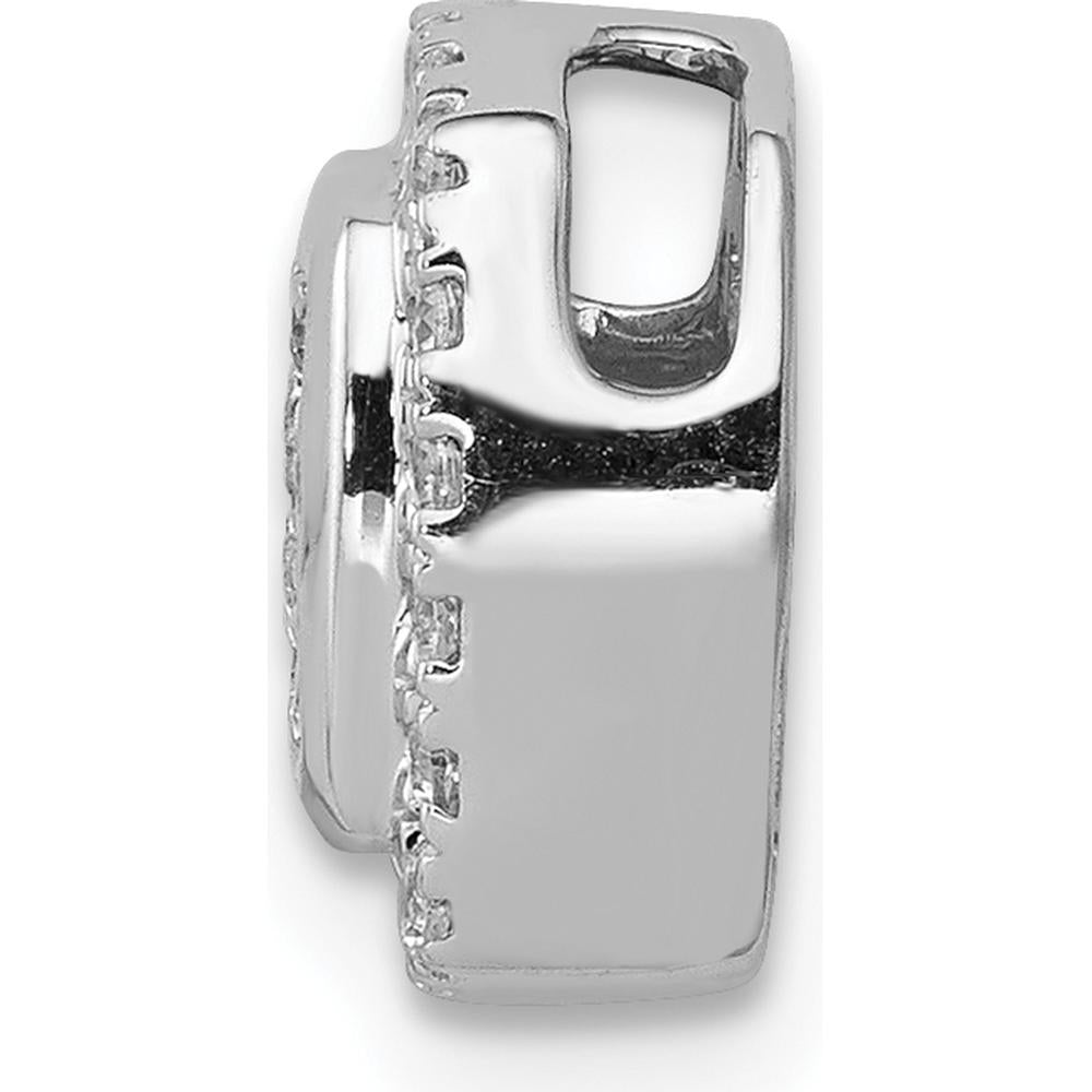 14K White Gold Diamond Square Halo Cluster Pendant with Natural Round Diamonds - 0.06 Carat Total Diamond Weight by Monteluci Fine Jewelry