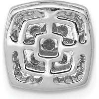 14K White Gold Diamond Square Halo Cluster Pendant with Natural Round Diamonds - 0.06 Carat Total Diamond Weight by Monteluci Fine Jewelry