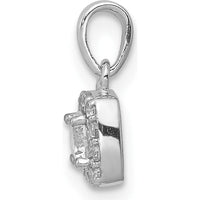 14K White Gold Diamond Square Halo Pendant with Round Diamonds - 0.22 Carat Total Diamond Weight by Monteluci Fine Jewelry