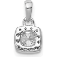 14K White Gold Diamond Square Halo Pendant with Round Diamonds - 0.22 Carat Total Diamond Weight by Monteluci Fine Jewelry