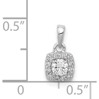 14K White Gold Diamond Square Halo Pendant with Round Diamonds - 0.22 Carat Total Diamond Weight by Monteluci Fine Jewelry