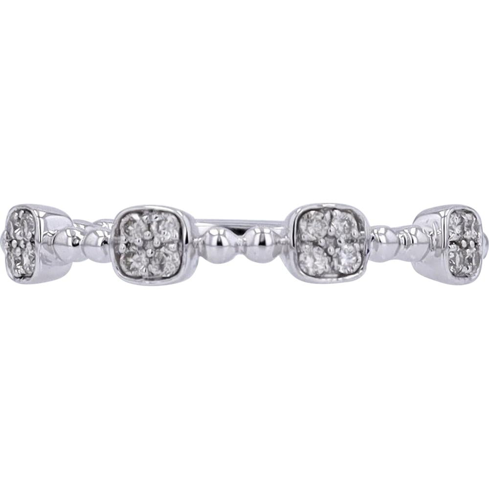 14K White Gold Diamond Stackable Band with 0.13 Carat Total Diamond Weight