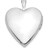 14K White Gold Diamond Star 20mm Heart Locket with Rhodium Plating - 0.010 ctw Diamond Weight by Monteluci Fine Jewelry